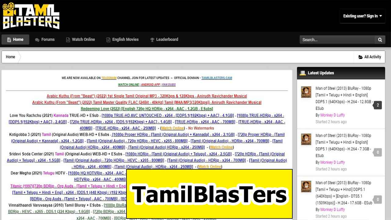 Tamilblasters Tamil, Telugu, Hindi HD Dubbed Movies Download